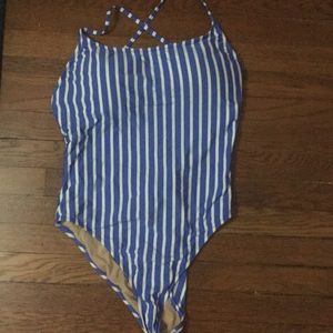 Striped swim suit